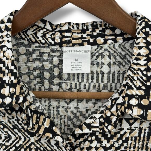 Nottibianche Casual Linen Blend Maxi Dress Womens Sz M Button Front Pockets - Picture 3 of 5